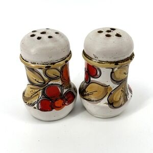 Vintage Cherry Salt & Pepper Shakers Ceramic 1990's